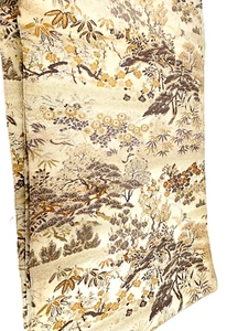 Cinturón japonés antiguo vintage brocado seda Obi faja kimono textil corredor de mesa - Imagen 1 de 13