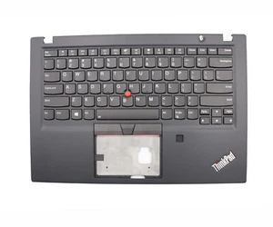 02hm280 New For Lenovo ThinkPad T490S Palmrest US Keyboard Bezel Cover W/FP - Picture 1 of 3