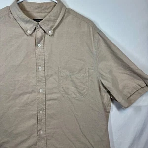 George Button Down Shirt Short Sleeve Casual Khaki Mens Sz XL - Picture 1 of 9