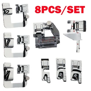 8Pcs/set Rolled Hem Presser Foot Set Compatible with Singer,Brother,Juki,etc US - Picture 1 of 13