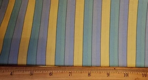TROY Fabric - Pastel Aqua - Blue & Yellow Stripe - 18" / HALF YARD CUT - Picture 1 of 1