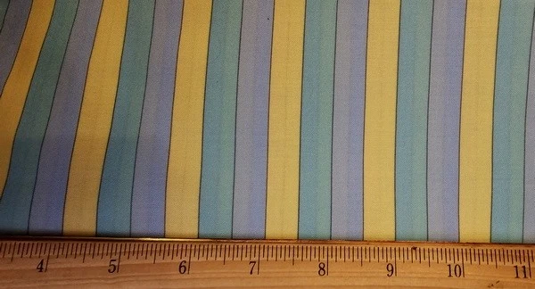 TROY Fabric - Pastel Aqua - Blue & Yellow Stripe - 18" / HALF YARD CUT - Image 1 of 1