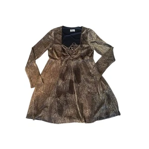 Show Me Your Mumu Braun Metallic Gold Schimmer Dominique Minikleid Größe XL EUC - Bild 1 von 8