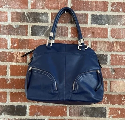 Hermoso bolso de hombro Hobo de cuero suave azul B Makowsky Foto 1 de 4