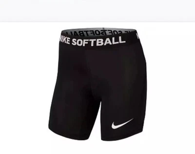 Girls Nike Dri FIT Softball Slider Sliding Shorts SZ Small 8-10 AV6843-010 BLACK - Image 1 of 3