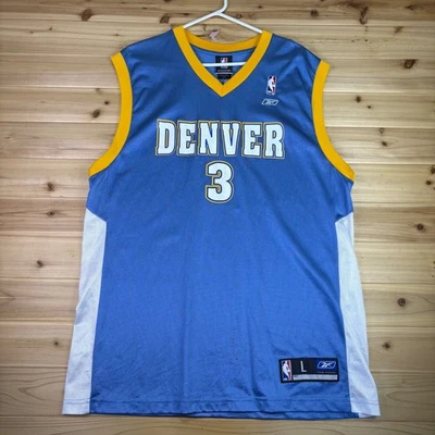 Camiseta deportiva Reebok NBA Denver Nuggets Allen Iverson #3 para hombre grande azul vintage Foto 1 de 4