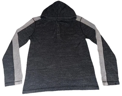 Apt. 9 Sudadera con Capucha Hombre Mediana M Gris Oscuro y Claro 3 Botones Térmica Foto 1 de 4