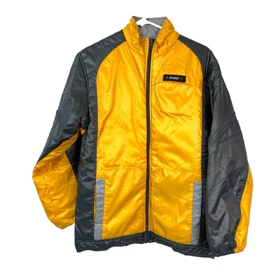 Jaqueta reversível vintage anos 90 Nike cinza preto amarelo ouro tamanho grande GG - Imagem 1 de 4