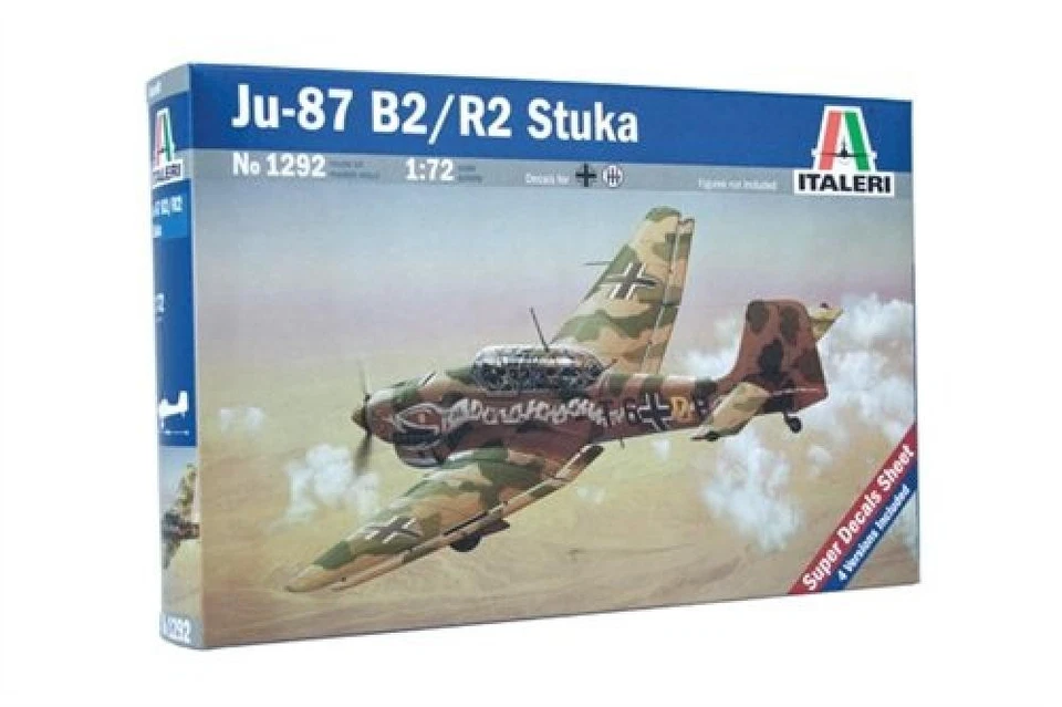 1/72 Aereo JU-87 B2/R2 Stuka Modellino Italeri I1292 Nuovo Consegna Casa