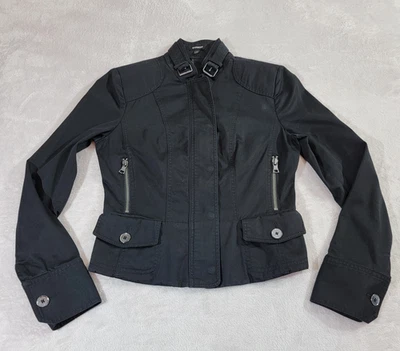 Express куртка женщин 4 черный мотоциклиста молнии деталь подпоясанный воротник необходимое снаряжение - Изображение 1 из 4