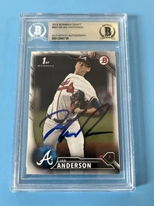Ian Anderson Braves 2016 Bowman Draft Autographed Signed Rookie Card Beckett BAS - Picture 1 of 1