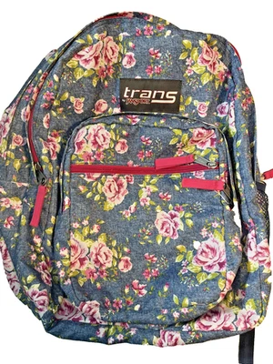 Mochila Floral Trans by Jansport / Bolso Escolar / Múltiples Bolsillos Foto 1 de 4