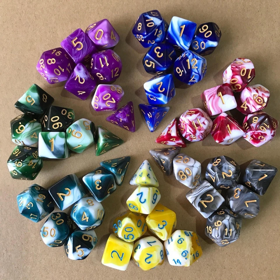 MARKENLOS 7Pcs Polyhedral Dice Party Favors Rpg Würfel Spielzubehör für Dnd Rpg Mtg