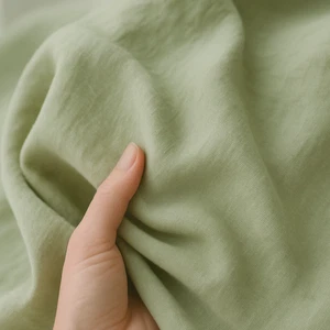 Pistachio Green Linen Fabric by the Yard – Clothing, Crafts & Home Décor Fabric - Picture 1 of 10