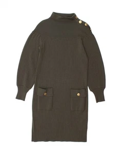 LUISA SPAGNOLI Womens Long Sleeve Jumper Dress UK 16 Large Green Wool DK57 - Picture 1 of 3
