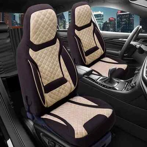 Fundas de asiento Prime adecuadas para Land Rover Freelander 2 desde 2006-2010 (marrón-beige) - Imagen 1 de 12