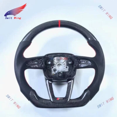 Карбоновое волокно рама рулевого колеса + чехол для Audi RSQ8 RSQ3 RS3 RS4 RS5 Q5 Q7 - Изображение 1 из 4