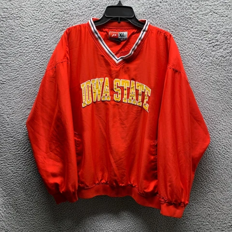 Iowa State Cyclones Jacket Mens Extra Large XL Red Yellow Pullover V Neck Casual Cover