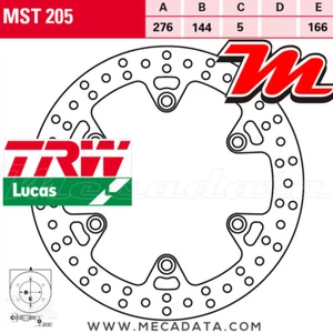 Bremsscheibe vorne TRW Lucas MST 205 Honda PC 800 Pacific Coast (RC34) 1991 - Bild 1 von 2