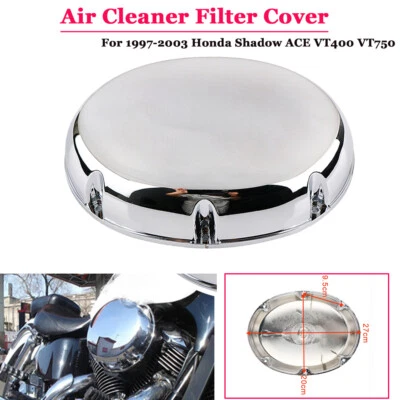 Cubierta de filtro de admisión de aire cromada para Honda Shadow ACE VT400 VT750 1997-03 Foto 1 de 4