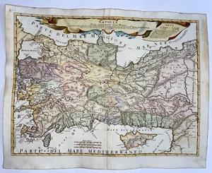 NATOLIA TURKEY CYPRUS 1686 GIACOMO ROSSI LARGE ANTIQUE MAP 17TH CENTURY - Picture 1 of 13
