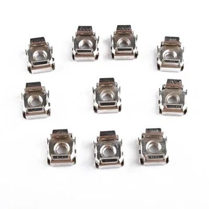 10pcs Metal Nickel-plated Square Hole Cage Nuts & Screws For Server Rack Cabinet - Afbeelding 1 van 12