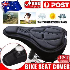 3D Bike Seat Cover Silicone Thick Comfort Gel Cycling Bicycle Saddle Cushion Pad - Picture 1 of 12