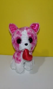 Ty Beanie Boos Romeo rosa Hund mit Glitzeraugen Medium 10" Größe Valentinstag. - Bild 1 von 2