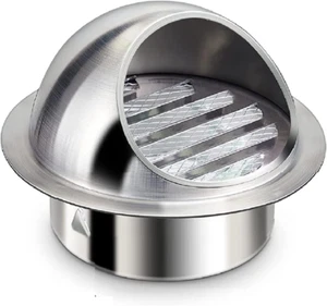 4 Inch Wall Vent Cover Stainless Steel round Exhaust Grille Ventilation Outlet - Picture 1 of 12