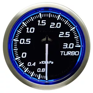 DEFI 60MM RACER TURBO 3 BAR GAUGE N2 BLUE - Picture 1 of 6