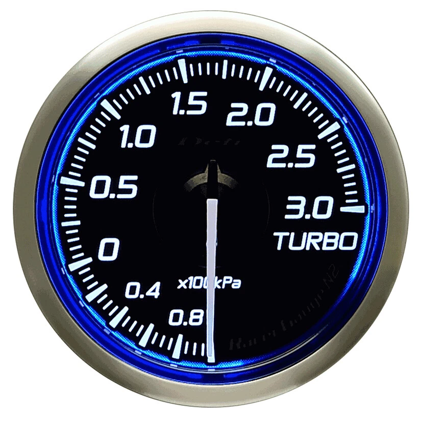 DEFI 60MM RACER TURBO 3 BAR GAUGE N2 BLUE - Image 1 of 4