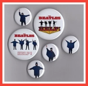 The Beatles / 6 Assorted Badges - Set 4 - Help - Picture 1 of 2
