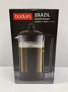 New In Box Bodum "Brazil" French Press Coffee Maker, 8-cup Glass/Prudential Logo - Picture 1 of 9