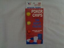 Poker Chips 100 Heavy Duty Interlocking Washable Unbreakable Made In USA USED