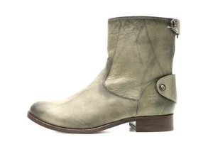 Womens FRYE gray khaki slouchy leather ankle boots shoes size 6.5 B NEW! $290 - Picture 1 of 6