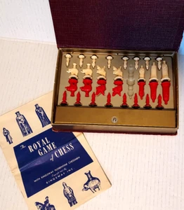 Kingsway The Royal Game of Chess Instruction Book & Magnetic Chess Pcs See Desc - Picture 1 of 3