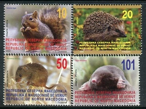 351 - NORTH MACEDONIA 2022 - Fauna - Hedgehog - Fox Squirrel - Mole - Mouse -MNH - Picture 1 of 2