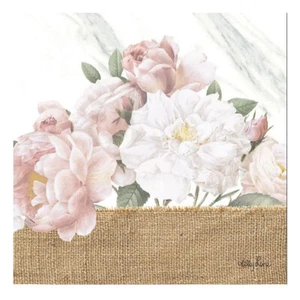 French Country Canvas Print Mothers Day Floral Hessian 20x20cm - Picture 1 of 1