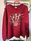 Pull hiver neige vintage Holiday Birds Cardinals taille L