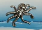 Octopus Silver Pewter Pin Badge (P)