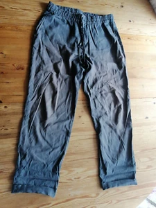 H&M Regular fit Leinen Hose 40 42 Chino grau Gummizug - Bild 1 von 6