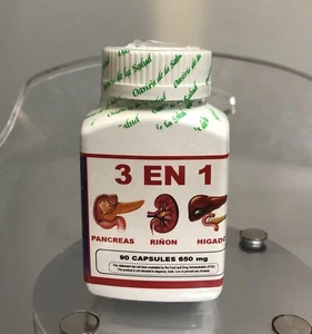 New 3 in 1 Pancreas Higado Rinon 100% Natural Capsulas 90 Supplemento 650mg - Picture 1 of 3