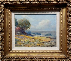 Angel Espoy -1920s California Wildflowers in Full Bloom -Impressionist Oil  - Picture 1 of 7
