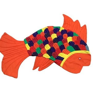 Rainbow Fish Shaped Throw Pillow Cover Colorful Fish Scales Rhinestone Zippered - Picture 1 of 6