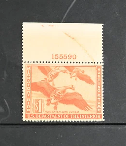 USA Scott # RW11 Plate # VF OG NH Stamp (Hinged in Selvedge) Cat $125 - Picture 1 of 2