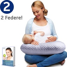 Cuscino Allattamento Neonato 2 Federe Puro Cotone Certificate Oeko Tex - Sostien