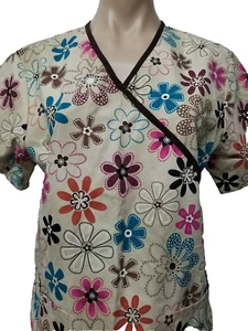 SB Fashions Floral Modern Print Teal Pink Brown Print Size S/CH  - Picture 1 of 7