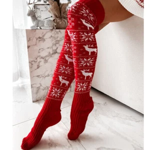 Damen Overknee Lang Socken Winter Warm Strick Strümpfe Kniestrümpfe Stockings~ - Bild 1 von 16