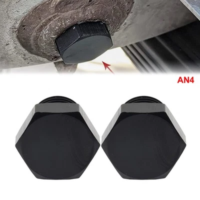Aluminum 4AN AN4 Block off Cap ORB Plug Male fitting Adapters W/O-Rings 2Pcs - Image 1 of 4