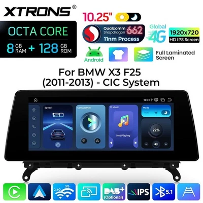 AUTORADIO ANDROID 8/128GB STEREO AUTO BMW X3 F25  2011-2013 GPS CARPLAY CIC SYS - Immagine 1 di 4